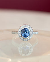 Load image into Gallery viewer, 18ct White Gold Sapphire &amp; Diamond Ring