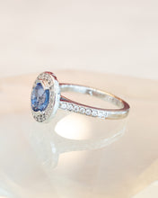 Load image into Gallery viewer, 18ct White Gold Sapphire &amp; Diamond Ring