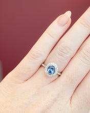 Load image into Gallery viewer, 18ct White Gold Sapphire &amp; Diamond Ring