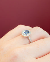 Load image into Gallery viewer, 18ct White Gold Sapphire &amp; Diamond Ring