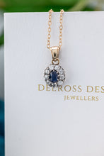 Load image into Gallery viewer, 18ct Gold &amp; Sterling Silver 0.82ct Sapphire &amp; Diamond 1.08ct TDW Pendant,  Delross Design Jewellers, Brisbane Jewellers, Custom Brisbane Jewellers, Brisbane Jewellery Repairs, Chermside West Jewellers  