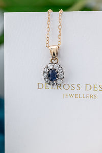 18ct Gold & Sterling Silver 0.82ct Sapphire & Diamond 1.08ct TDW Pendant,  Delross Design Jewellers, Brisbane Jewellers, Custom Brisbane Jewellers, Brisbane Jewellery Repairs, Chermside West Jewellers  