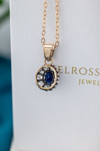 18ct Gold & Sterling Silver 0.82ct Sapphire & Diamond 1.08ct TDW Pendant,  Delross Design Jewellers, Brisbane Jewellers, Custom Brisbane Jewellers, Brisbane Jewellery Repairs, Chermside West Jewellers  