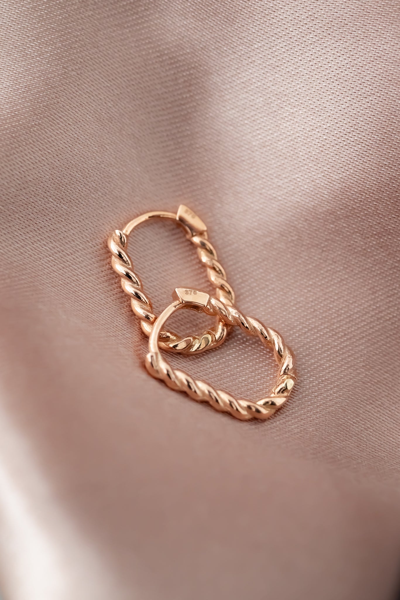 9ct Rose Gold Twist Huggie Earrings, Delross Design Jeweller, Brisbane Jeweller, Chermside Jeweller, Custom Jewellery 