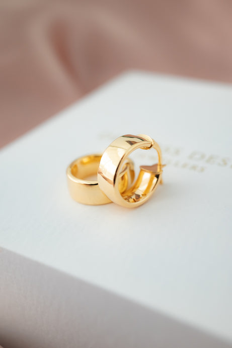9ct Gold Hoop Earring, Delross Design Jeweller, Brisbane Jeweller, Chermside Jeweller, Custom Jewellery