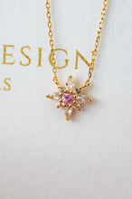 Load image into Gallery viewer, 14ct Gold White &amp; Pink Sapphire Necklace,  Delross Design Jeweller, Brisbane Jeweller, Chermside Jeweller, Custom Jewellery