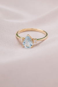 9ct Gold Aquamarine & Diamond 0.07ct TDW Ring,  Delross Design Jewellers, Brisbane Jewellers, Custom Brisbane Jewellers, Brisbane Jewellery Repairs, Chermside West Jewellers   