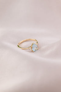 9ct Gold Aquamarine & Diamond 0.07ct TDW Ring,  Delross Design Jewellers, Brisbane Jewellers, Custom Brisbane Jewellers, Brisbane Jewellery Repairs, Chermside West Jewellers   