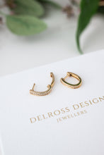 Load image into Gallery viewer, 9ct Gold Diamond TDW 0.16ct Oval Huggie Earrings , Delross Design Jeweller, Brisbane Jeweller, Chermside Jeweller, Custom Jewellery