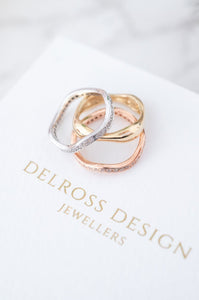 14ct Tri-Colour Gold & Diamond 3 Ring Set, Delross Design Jeweller, Brisbane Jeweller, Chermside Jeweller, Custom Jewellery