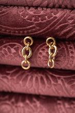Load image into Gallery viewer, 9ct Gold Link Drop Stud Earrings, Delross Design Jeweller, Brisbane Jeweller, Chermside Jeweller, Custom Jewellery