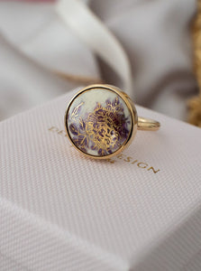 Delross Design Jeweller, Brisbane Jeweller, Chermside Jeweller, Custom Jewellery, Vintage Satsuma Button, Japanese Gold Ring