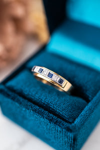 18ct Gold Diamond & Sapphire Ring, Delross Design Jeweller, Brisbane Jeweller, Chermside Jeweller, Custom Jewellery