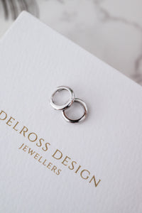 9ct White Gold Cubic Zirconia Huggie Earrings, Delross Design Jeweller, Brisbane Jeweller, Chermside Jeweller, Custom Jewellery