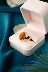 Handmade 9ct Gold Vintage Orange, Paste Stone Ring, Chermside Jeweller, brisbane Jeweller, Delross Design Jeweller, Custom Brisbane Jeweller