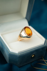 Handmade 9ct Gold Vintage Orange, Paste Stone Ring, Chermside Jeweller, brisbane Jeweller, Delross Design Jeweller, Custom Brisbane Jeweller