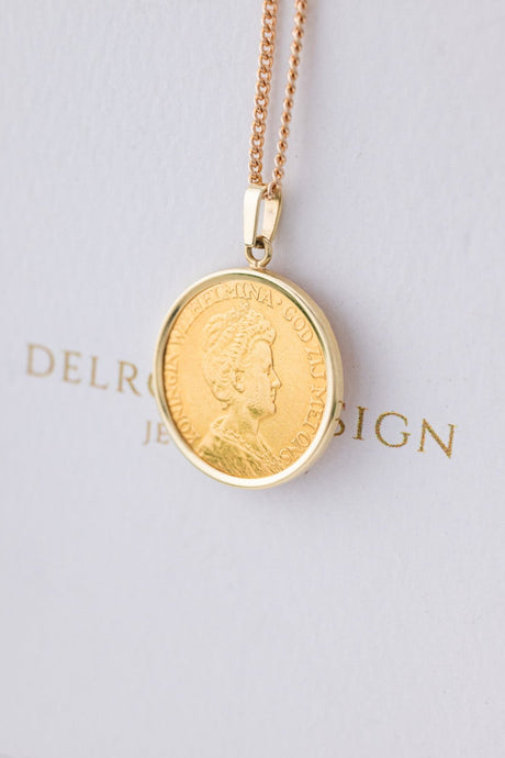22ct Gold Antique 1912 Dutch Full Sovereign Queen Wilhelmina Pendant , Delross Design Jewellers, Brisbane Jewellers, Custom Brisbane Jewellers, Brisbane Jewellery Repairs, Chermside West Jewellers  