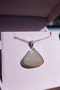 925 Sterling Silver Natural White Opal Pendant, Delross Design Jewellers, Brisbane Jewellers, Custom Brisbane Jewellers, Brisbane Jewellery Repairs, Chermside West Jewellers  