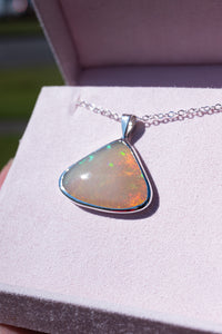 925 Sterling Silver Natural White Opal Pendant, Delross Design Jewellers, Brisbane Jewellers, Custom Brisbane Jewellers, Brisbane Jewellery Repairs, Chermside West Jewellers  