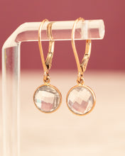 Load image into Gallery viewer, 9ct Rose Gold Rose Quartz Gemstone Earrings