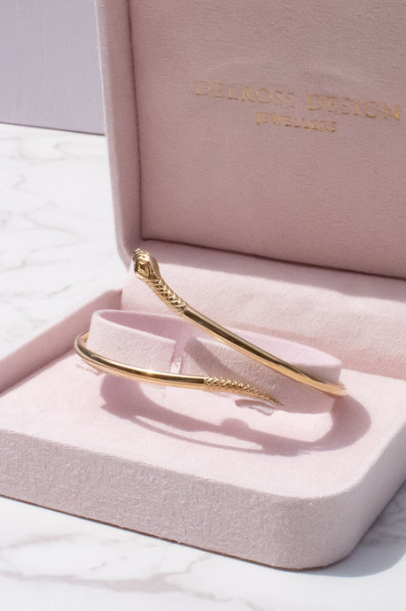 Delross Design Jeweller, Brisbane Jeweller, Chermside Jeweller, Custom Jewellery, 9ct Gold Snake Bangle