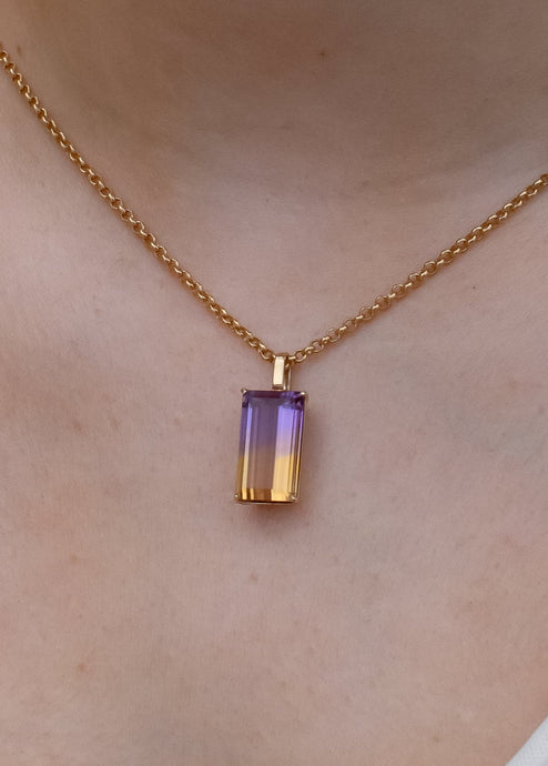 Delross Design Jeweller, Brisbane Jeweller, Chermside Jeweller, Custom Jewellery, 9ct Gold Ametrine Pendant