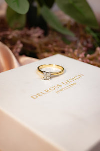 18ct Gold Princess Cut Diamond Ring 0.30ct TDW, Delross Design Jewellers, Brisbane jewellers, Brisbane Custom Jewellers, Chermside west Jewellers