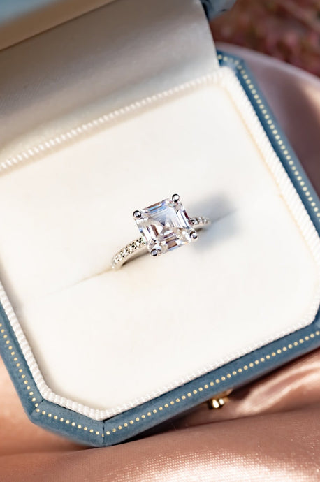 Platinum Moissanite Ring 3.26ct TW, Delross Design Jewellers, Chermside West Jewellers, Brisbane Custom Jewellers. 