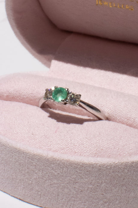 18ct Gold Emerald and Diamond Ring