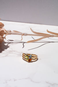 Delross Design Jeweller, Brisbane Jeweller, Chermside Jeweller, Custom Jewellery, Citrine, Aquamarine, Peridot, Gold Ring