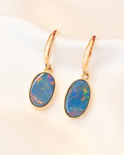 Load image into Gallery viewer, 9ct Yellow Gold Opal Doublet Earrings