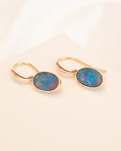Load image into Gallery viewer, 9ct Yellow Gold Opal Doublet Earrings