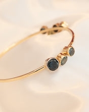 Load image into Gallery viewer, Handmade 9ct Yellow Gold Sapphire Bangle