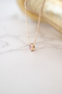 9ct Gold 0.33ct Pink Sapphire Drop Necklace, 
Delross Design Jewellers, Brisbane Jewellers, Custom Brisbane Jewellers, Brisbane Jewellery Repairs, Chermside West Jewellers  
