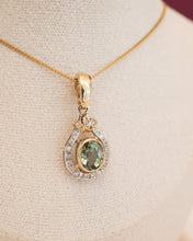 Load image into Gallery viewer, 9ct Yellow &amp; White Gold Tourmaline &amp; Diamond Enhancer Pendant