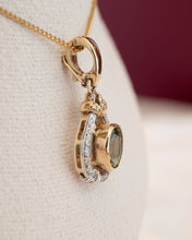 Load image into Gallery viewer, 9ct Yellow &amp; White Gold Tourmaline &amp; Diamond Enhancer Pendant