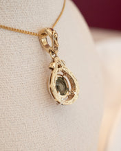 Load image into Gallery viewer, 9ct Yellow &amp; White Gold Tourmaline &amp; Diamond Enhancer Pendant
