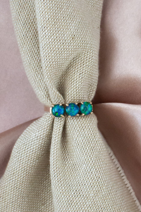 9ct Opal Triplet Three Stone Ring