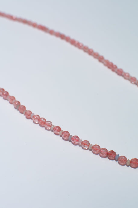 Delross Design Jeweller, Brisbane Jeweller, Chermside Jeweller, Custom Jewellery, Glasses Strand, Cherry Quartz  Rose Quartz 