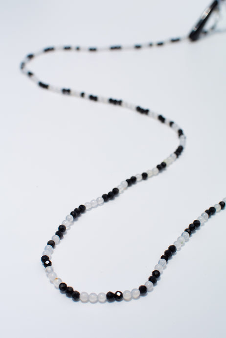 Onyx & White Agate Glasses Strand, Delross Design Jewellers, Brisbane Jeweller, Custom Jeweller, Chermside West Jeweller, Jewellery Repairs Brisbane