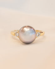 Load image into Gallery viewer, 18ct Yellow Gold Tahitian Pearl &amp; Diamond Ring