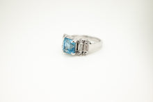 Load image into Gallery viewer, 18ct Gold 2.28ct Aquamarine &amp; Diamond Ring, Delross Design Jewellers, Chermside West Jewellers, Brisbane Jewellers, Brisbane Custom Jewellers