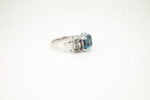 Load image into Gallery viewer, 18ct Gold 2.28ct Aquamarine &amp; Diamond Ring, Delross Design Jewellers, Chermside West Jewellers, Brisbane Jewellers, Brisbane Custom Jewellers