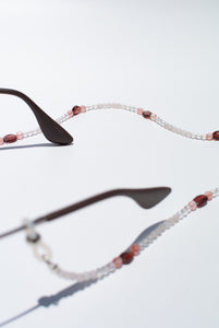 Rose Quartz, Clear Quartz, Cherry Quartz & Garnet Glasses Strand