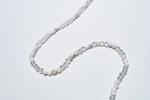 White Turquoise & Clear Crystal Glasses Strand