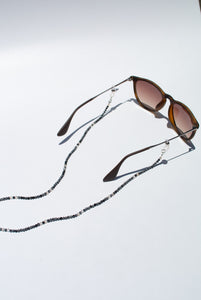 Snowflake Obsidian & Grey Agate Glasses Strand