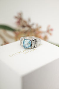 18ct Gold 2.28ct Aquamarine & Diamond Ring, Delross Design Jewellers, Chermside West Jewellers, Brisbane Jewellers, Brisbane Custom Jewellers