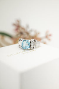 18ct Gold 2.28ct Aquamarine & Diamond Ring, Delross Design Jewellers, Chermside West Jewellers, Brisbane Jewellers, Brisbane Custom Jewellers