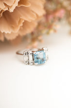 Load image into Gallery viewer, 18ct Gold 2.28ct Aquamarine &amp; Diamond Ring, Delross Design Jewellers, Chermside West Jewellers, Brisbane Jewellers, Brisbane Custom Jewellers