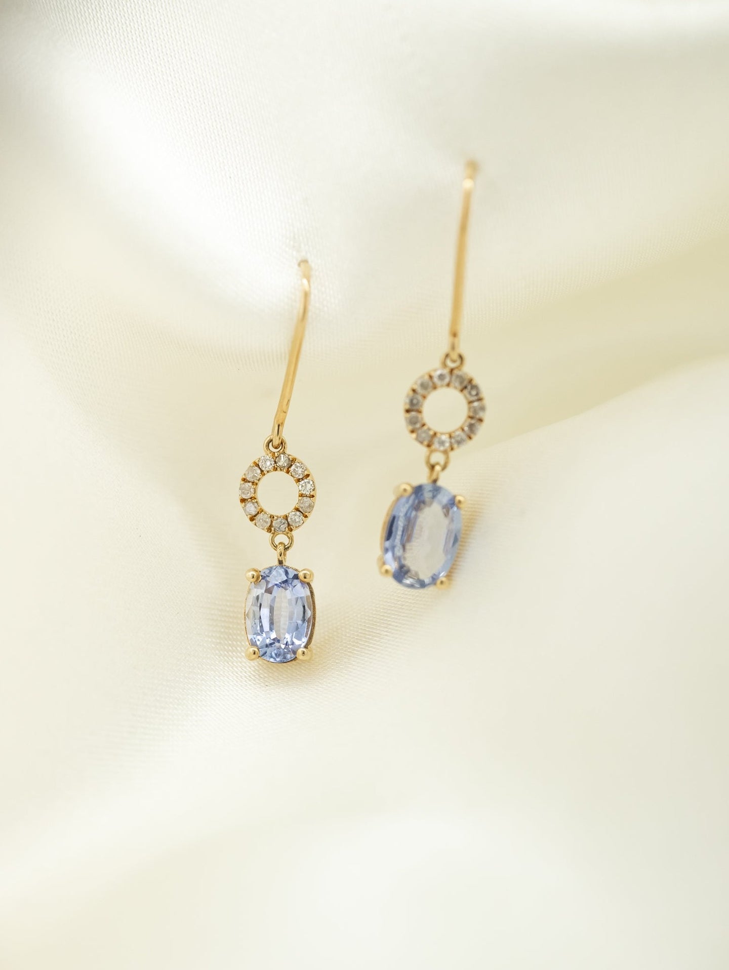 9ct Gold Tanzanite Diamond Drop Earrings, Delross Design Jewellers, Custom Jewellers, Chermside West Jewellers